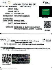 6.63/CT Natural Panna Stone with Govt. Lab Certificate